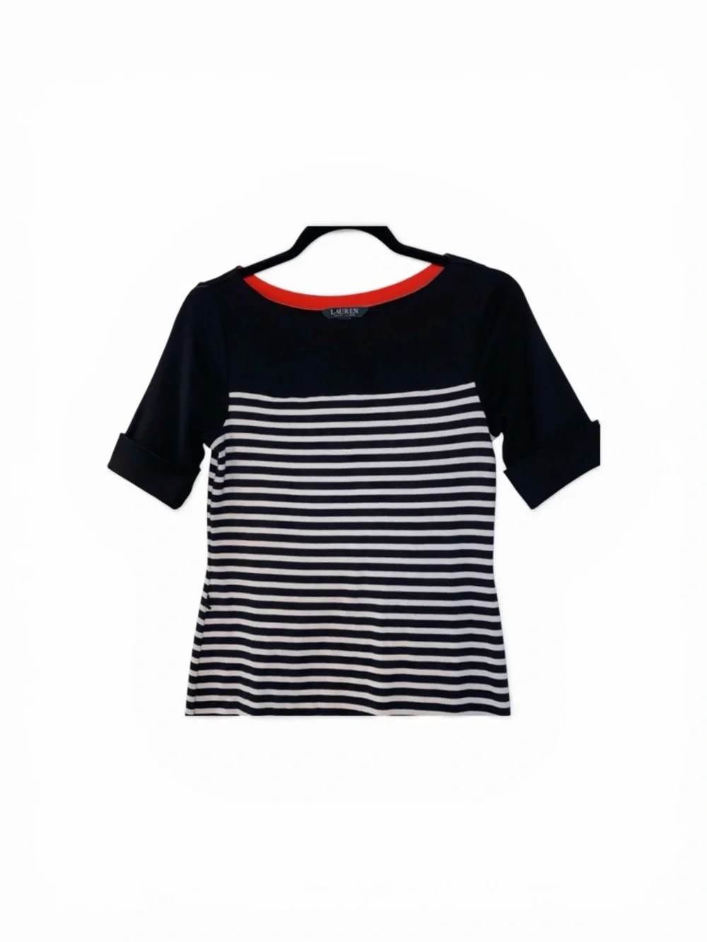 Ralph Lauren Black Polo Top with Dark Green Label - Picture 2 of 3